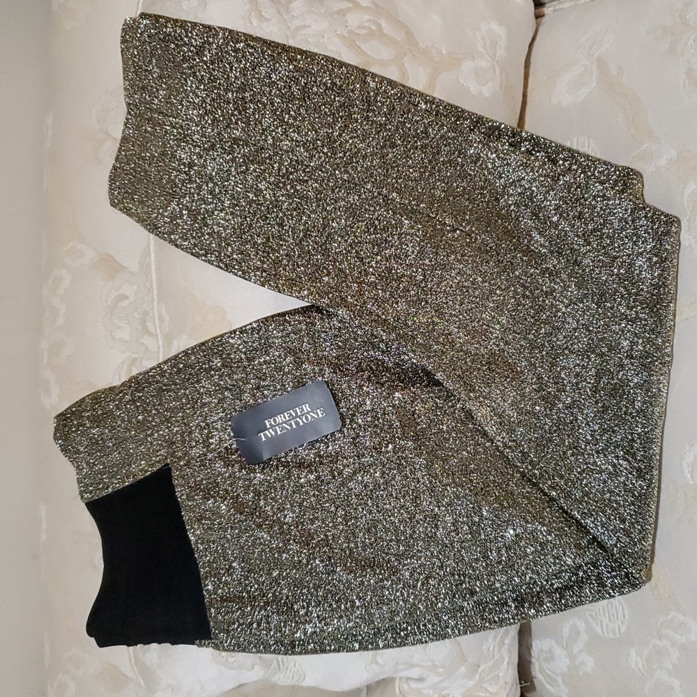 Forever 21 long pants gold/black sequins